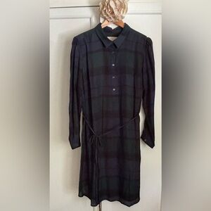 LOFT Plus Black Watch Plaid Dress Women’s 16+